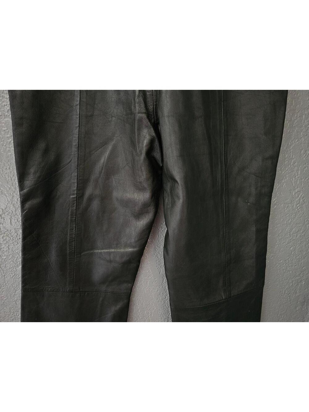 Vintage Women's Excelled Leather Pants Straight Leg Black Size 4 REG Zip Fly - Picture 14 of 16